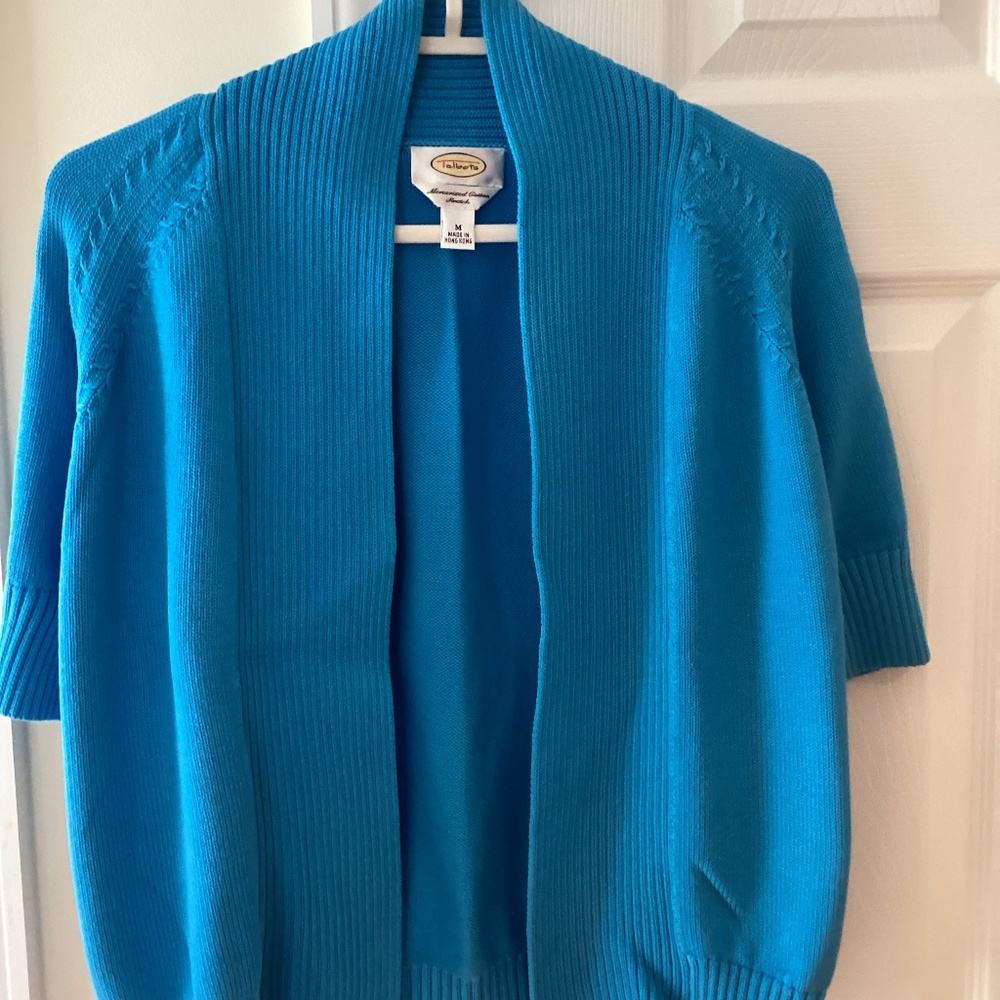 Talbots Short Sleeve Blue Sweater, Size Medium